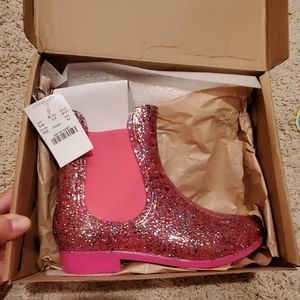 NWT Glitter Pink Girls Rain Boots